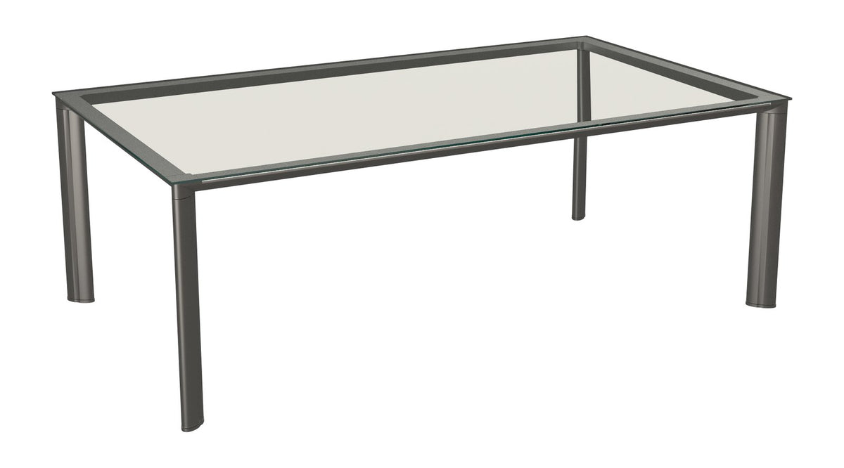 Mesa de reunión Equinox de Archivos Activos rectangular con tapa de vidrio