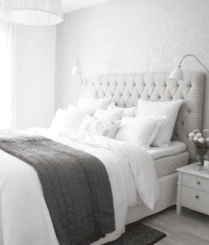Respaldo de cama Mily capitoné en gris – Tienda de Banquitos