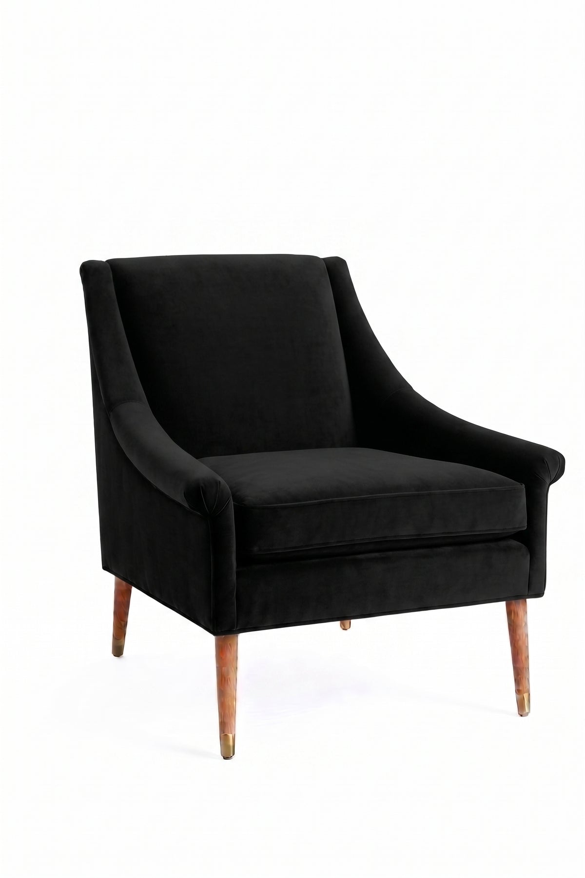 Sillón de un cuerpo Bélgica color Black en pana antimanchas importada, diseño simple y envolvente — perfecto para un espacio de lectura sereno. Hecho a medida por Tienda de Banquitos.