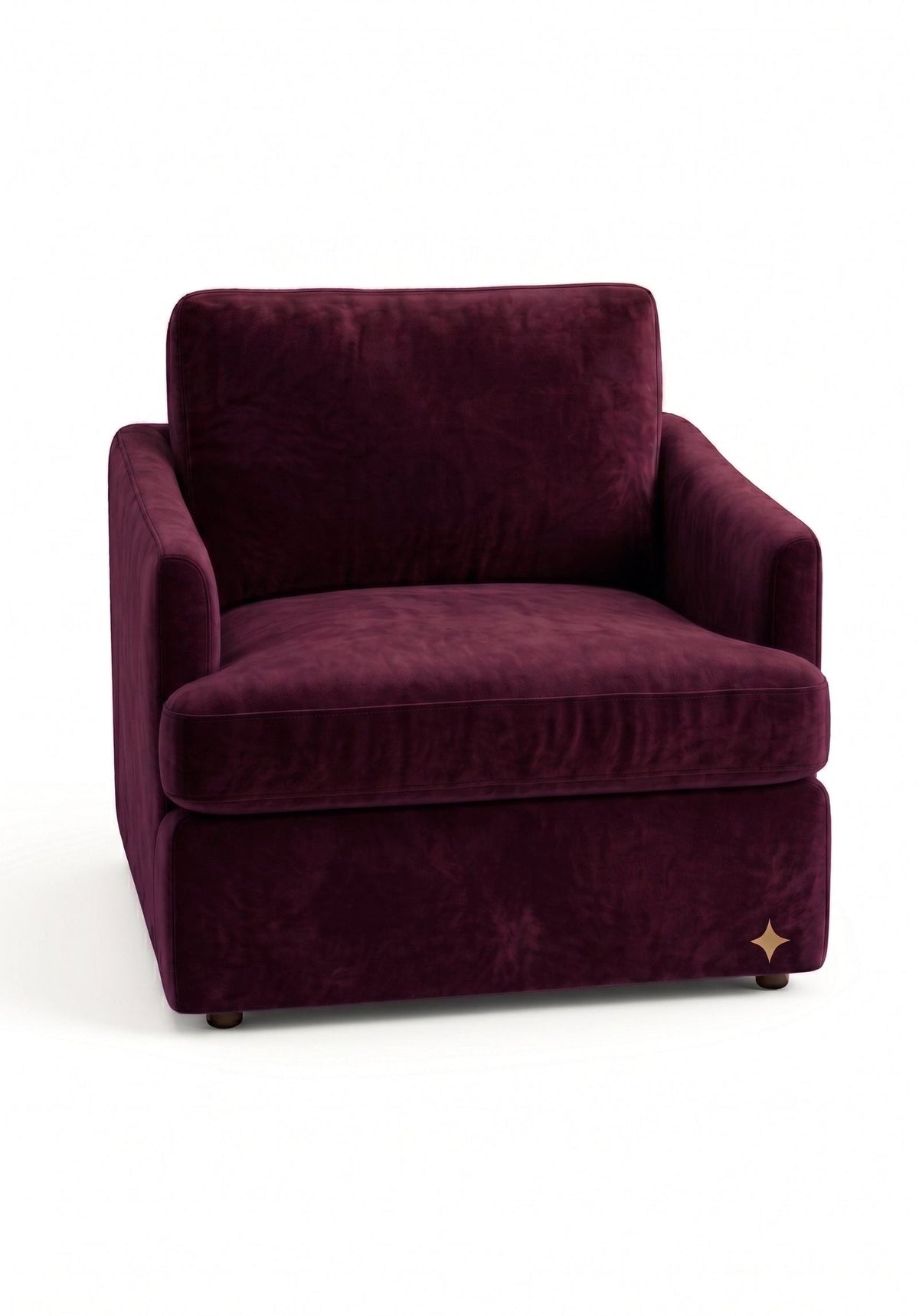 Sillón de un cuerpo Elton color Obispo en pana antimanchas importada, silueta simple y minimalista — un sillón simple que combine con todo. Hecho a medida por Tienda de Banquitos.