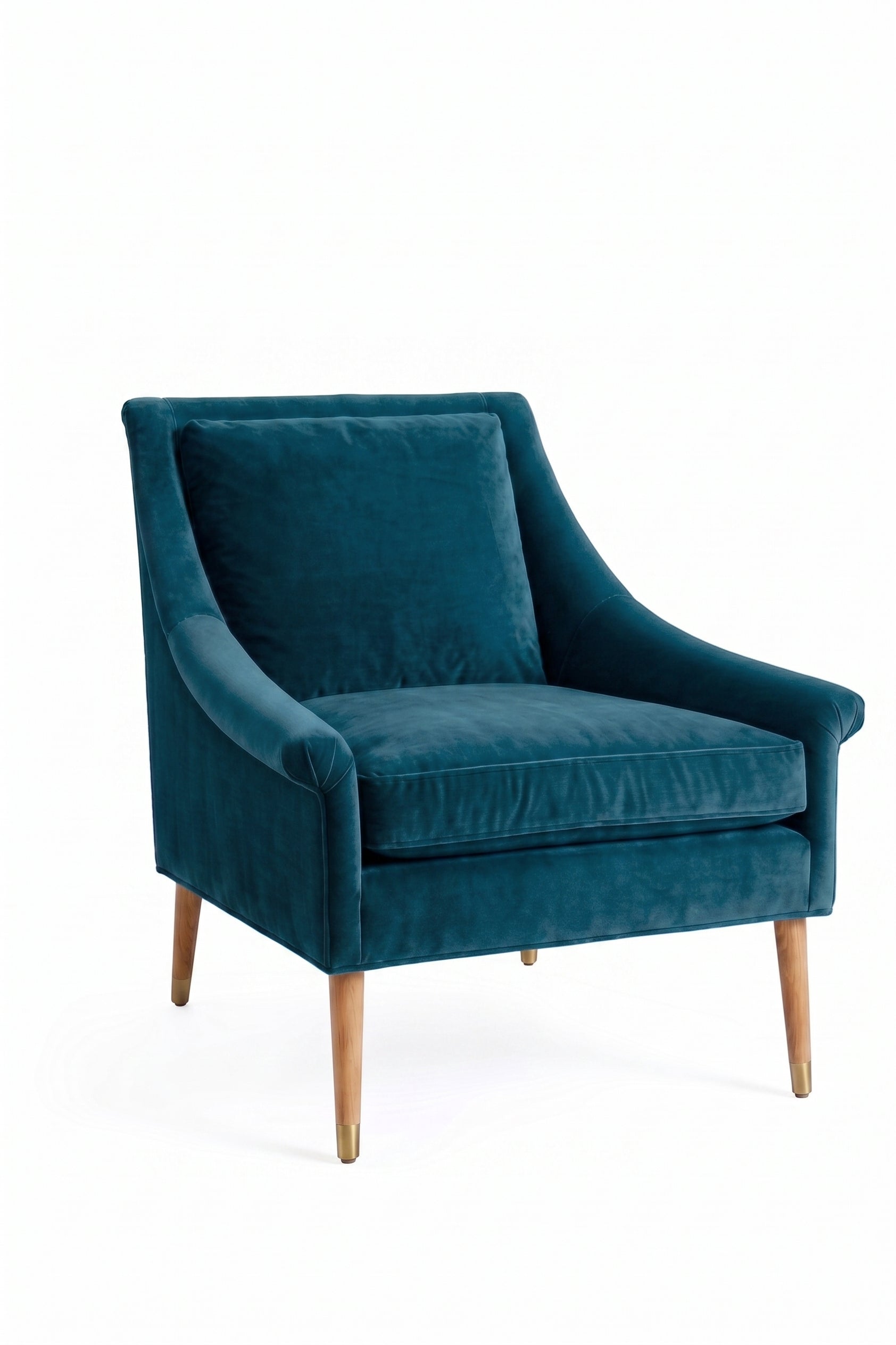 Sillón de un cuerpo Bélgica color Océano en pana antimanchas importada, diseño simple y envolvente — ideal para armar un rincón de lectura tranquilo. Hecho a medida por Tienda de Banquitos.