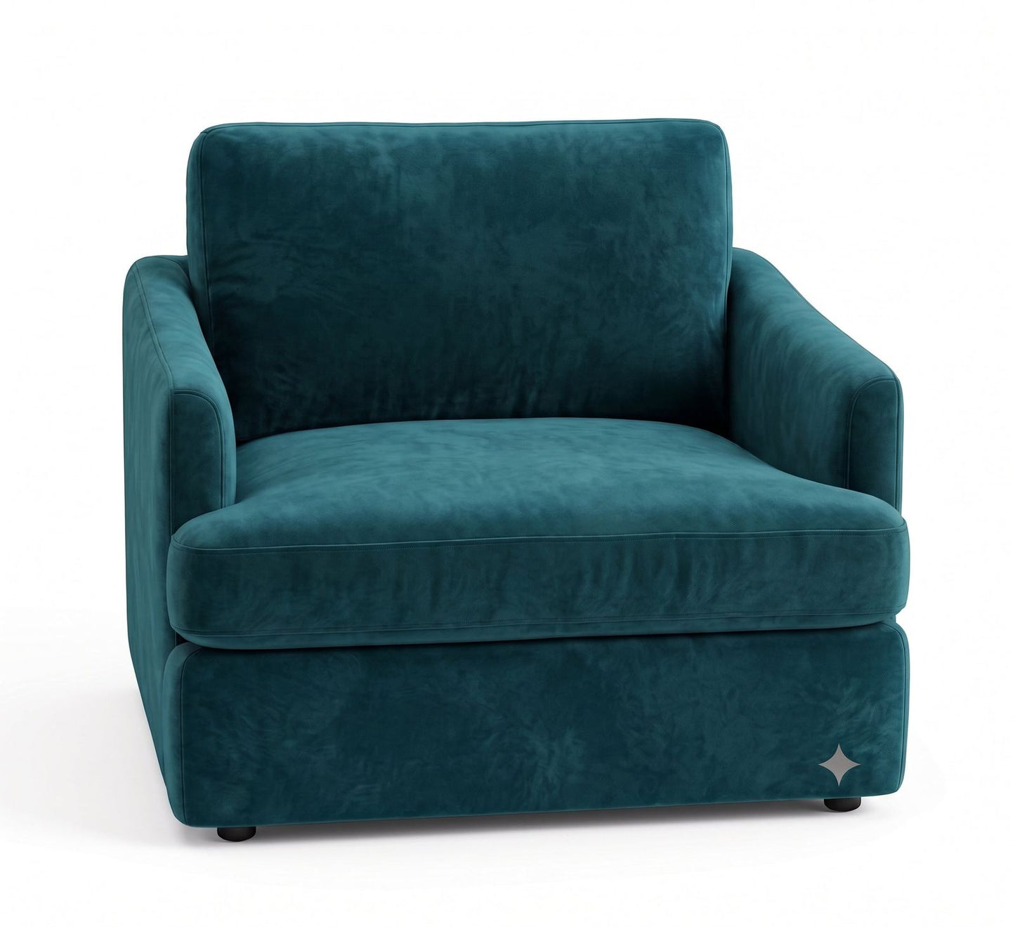 Sillón de un cuerpo Elton color Océano en pana antimanchas importada, silueta simple y minimalista — la opción versátil para no tener que elegir un estilo definido. Hecho a medida por Tienda de Banquitos.