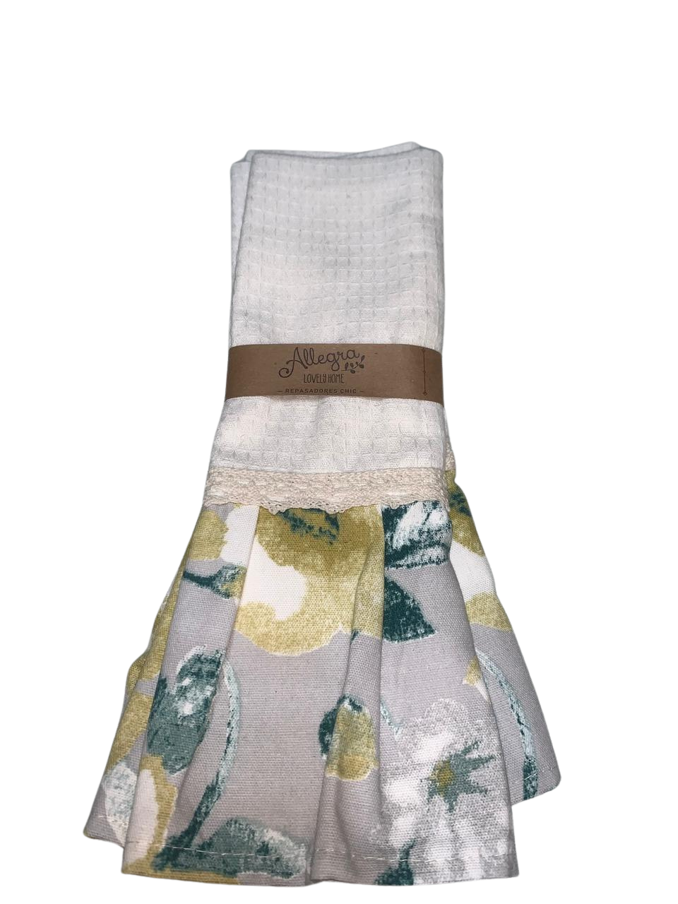 Pack repasadores decorativos floral vintage - vista del reverso