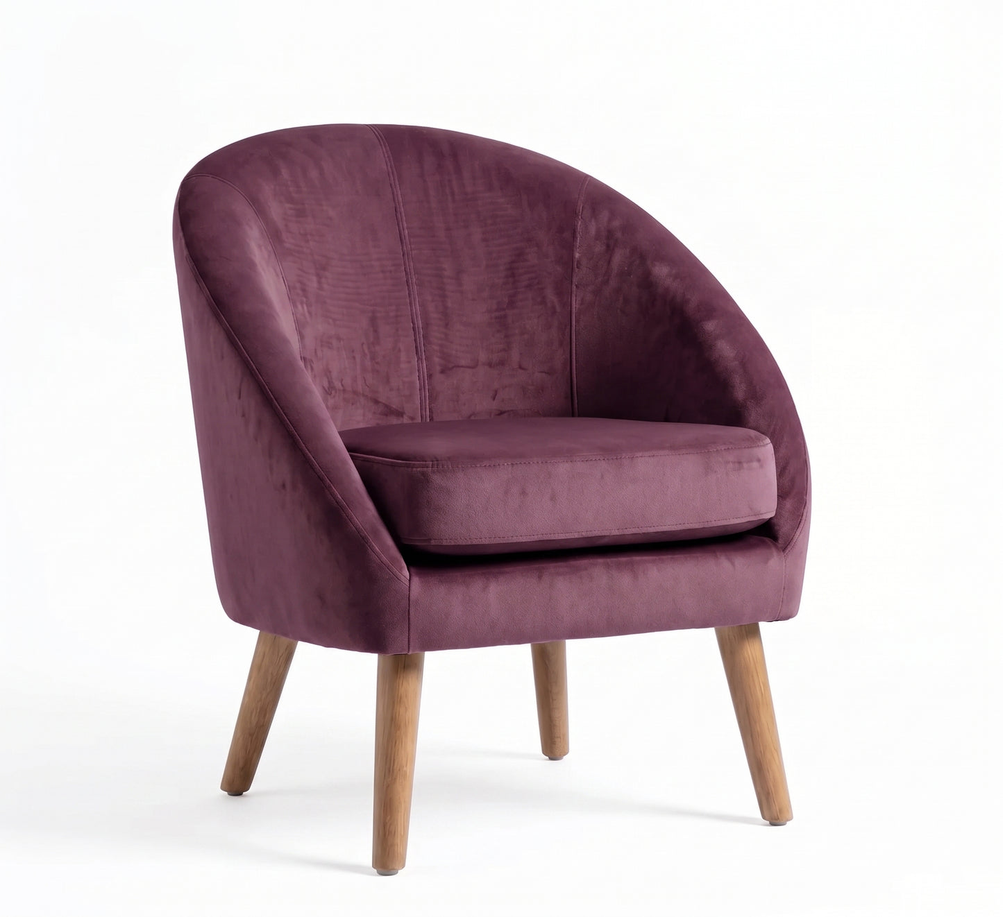 Sillón de un cuerpo Paris color Obispo en pana antimanchas importada, forma redonda y compacta con apoyabrazos integrados — que no ocupe mucho lugar en el living. Hecho a medida por Tienda de Banquitos.