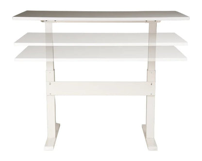 Puesto elevable manual G1 de Archivos Activos blanco con travesaño, con la tapa en tres alturas