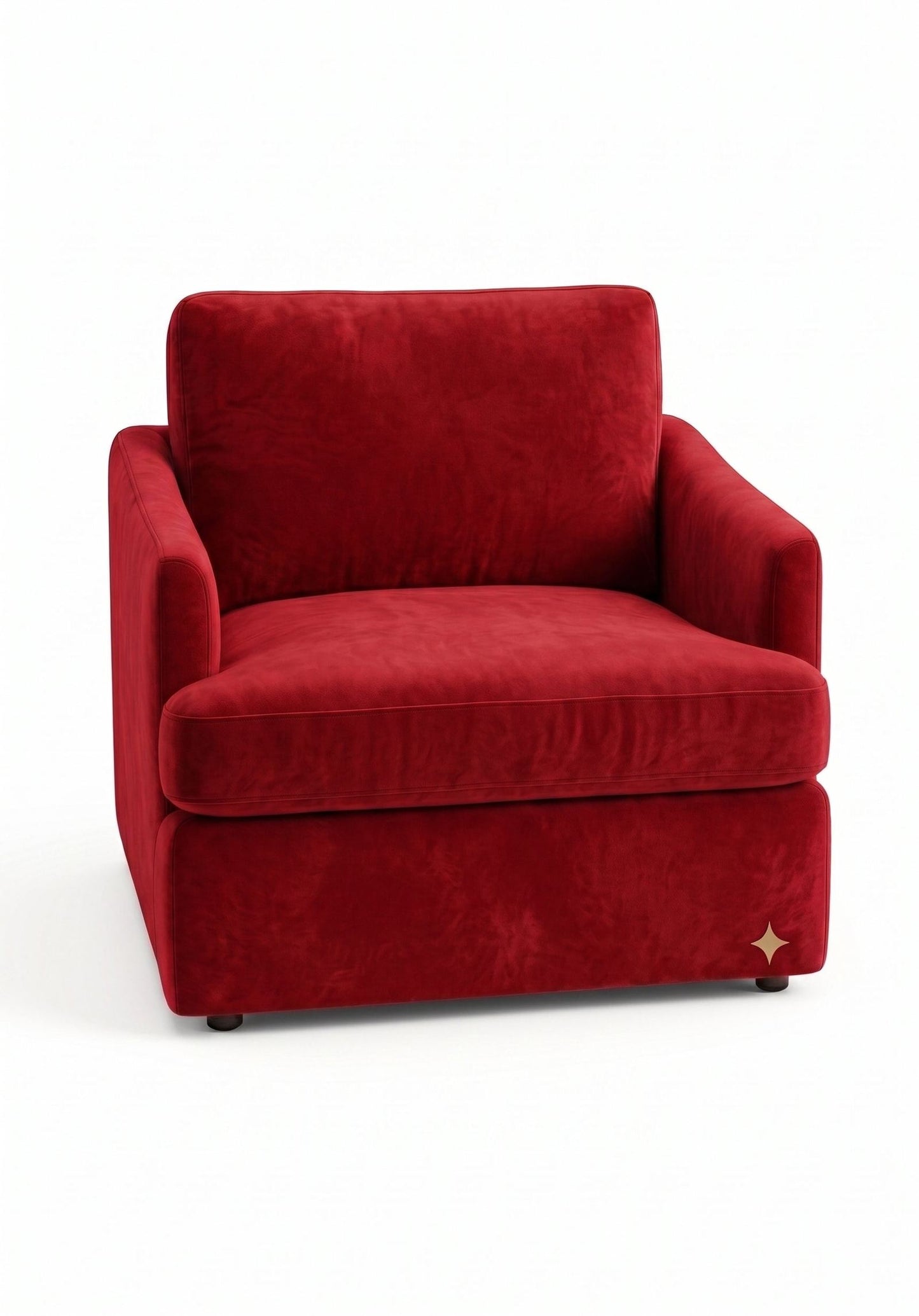 Sillón de un cuerpo Elton color Rojo en pana antimanchas importada, silueta simple y minimalista — para un living que combine con cualquier estilo sin complicarse. Hecho a medida por Tienda de Banquitos.