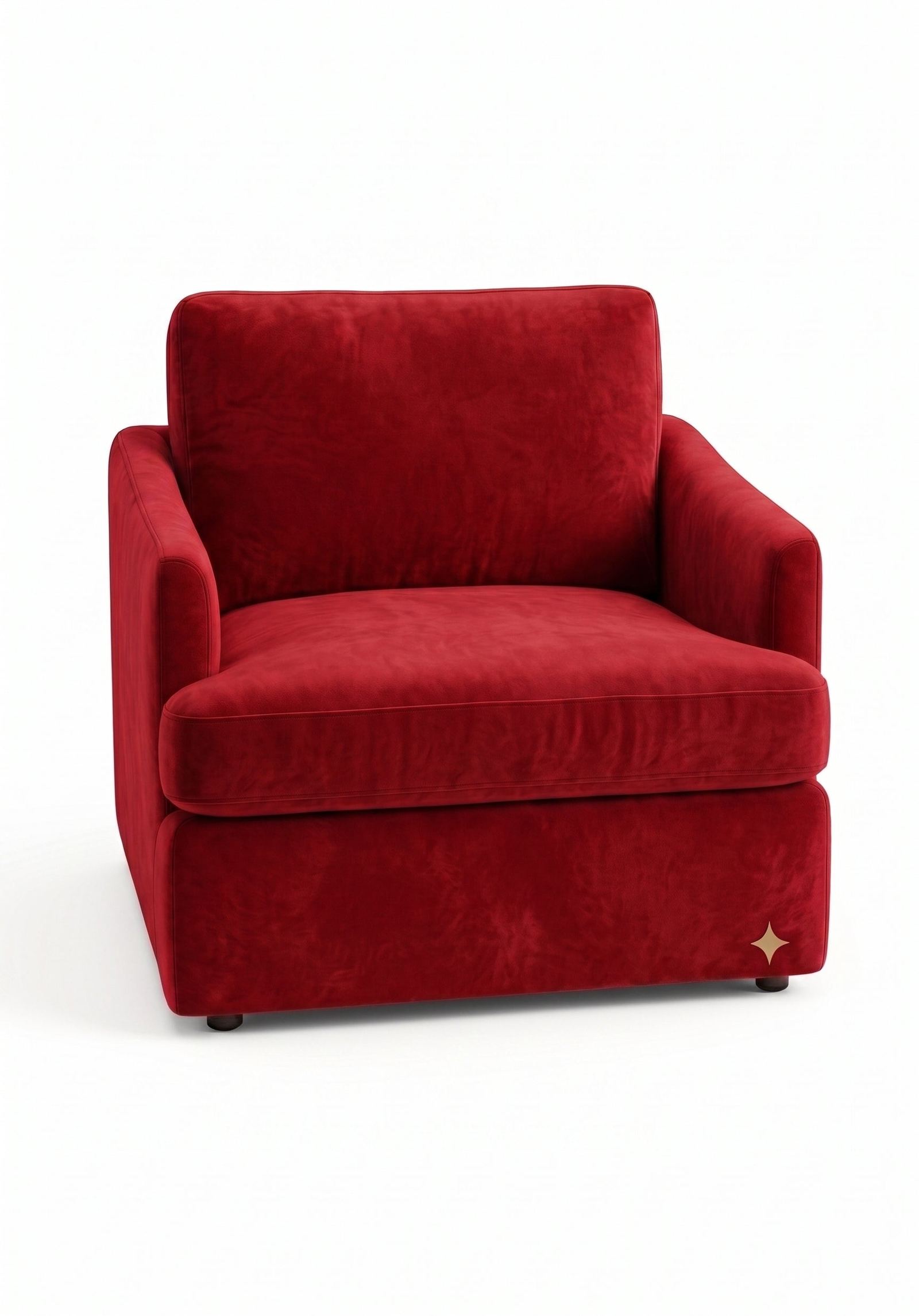 Sillón de un cuerpo Elton color Rojo en pana antimanchas importada, silueta simple y minimalista — para un living que combine con cualquier estilo sin complicarse. Hecho a medida por Tienda de Banquitos.