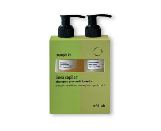 Sample Kit Capilar Refill Lab - Shampoo y acondicionador 100 ML recargables en Palermo