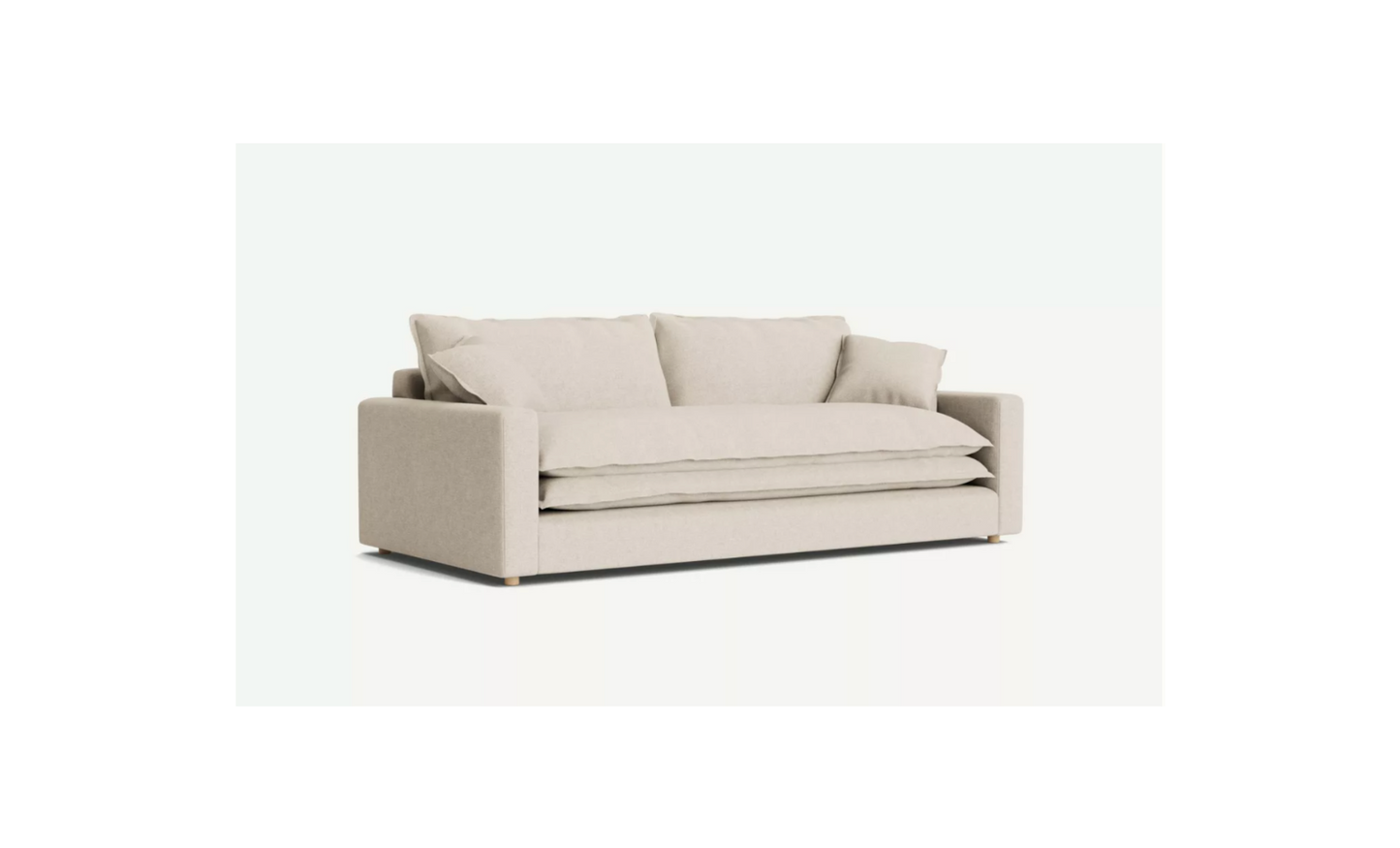 Sofa dos cuerpos con doble asiento combinado, ideal para espacios sofisticados y rusticos