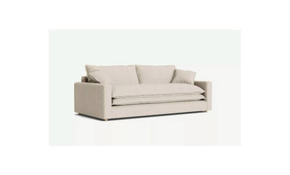 Sofa dos cuerpos con doble asiento combinado, ideal para espacios sofisticados y rusticos