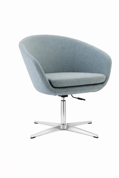 Silla meeting Boreal de Archivos Activos celeste, sillón envolvente con base giratoria de aluminio