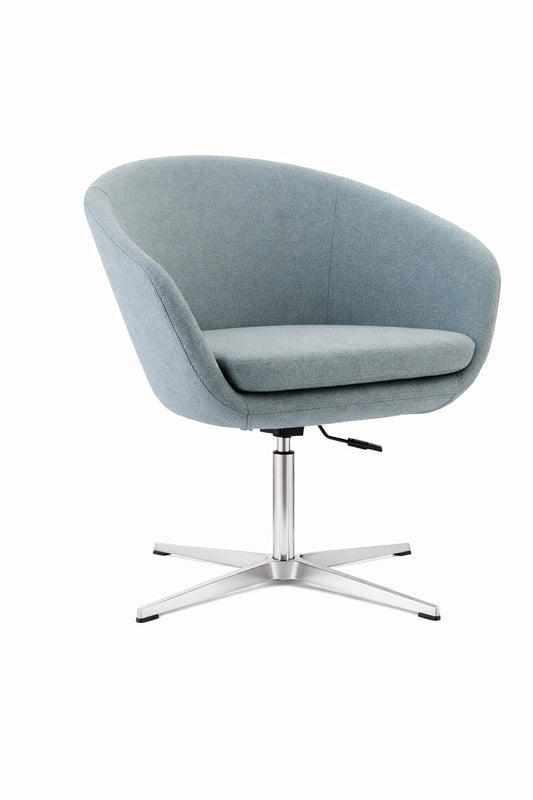 Silla meeting Boreal de Archivos Activos celeste, sillón envolvente con base giratoria de aluminio