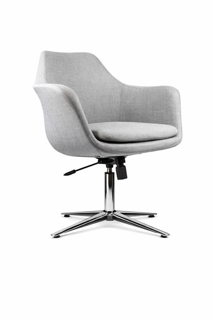 Silla meeting Pearson de Archivos Activos gris claro, sillón giratorio con base de 4 brazos