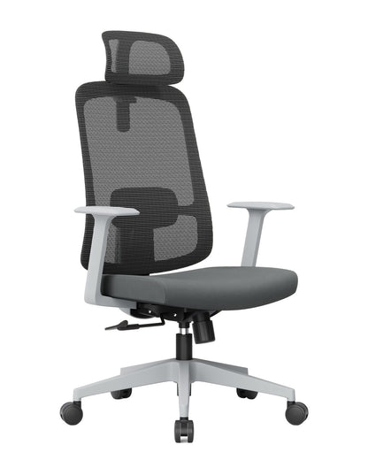 Silla operativa Ark de Archivos Activos gris con apoyacabeza de malla