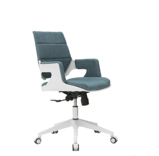 Silla operativa Cosmos de Archivos Activos tapizada en azul petróleo, con carcasa y base blancas