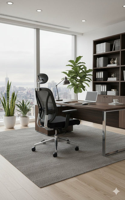 Silla gerencial VERTEBRA con respaldo anatómico de malla, apoyo lumbar y cervical – TDB Archivos Activos