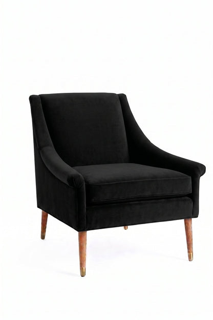 Sillón de un cuerpo Bélgica color Black en pana antimanchas importada, diseño simple y envolvente