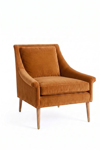 Sillón de un cuerpo Bélgica color Gamuza en pana antimanchas importada, diseño simple y envolvente