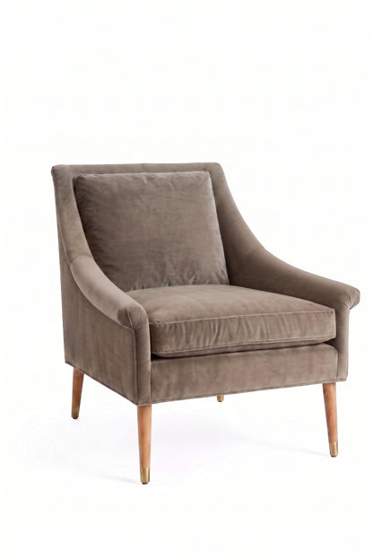 Sillón de un cuerpo Bélgica color Stone en pana antimanchas importada, diseño simple y envolvente