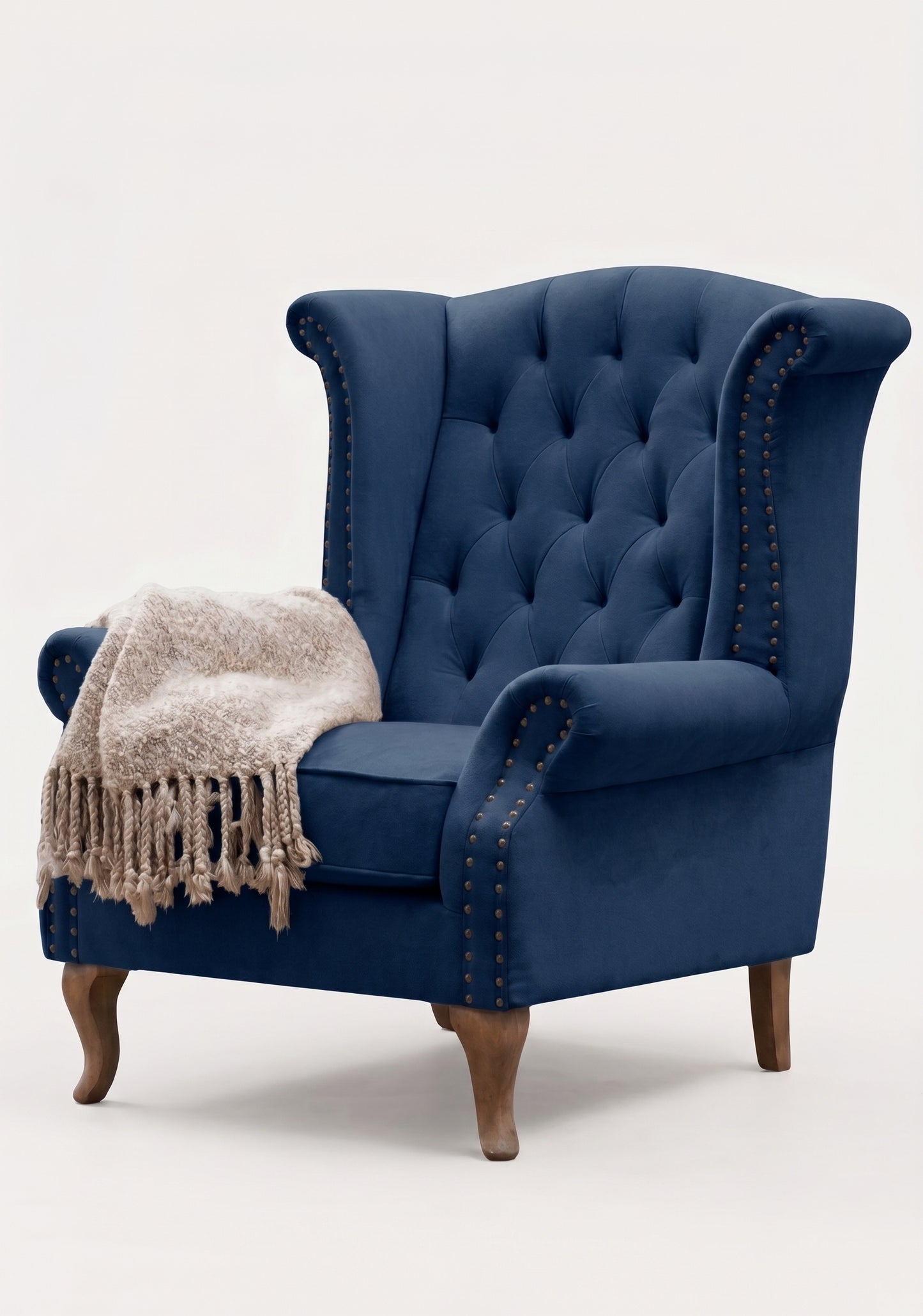 Sillón Elepant Berger de un cuerpo tapizado en pana antimanchas color azul – Tienda de Banquitos