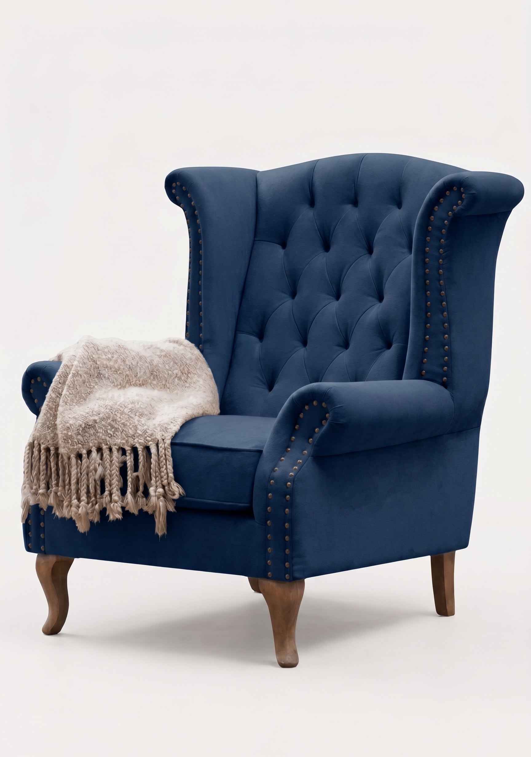 Sillón Elepant Berger de un cuerpo tapizado en pana antimanchas color azul – Tienda de Banquitos