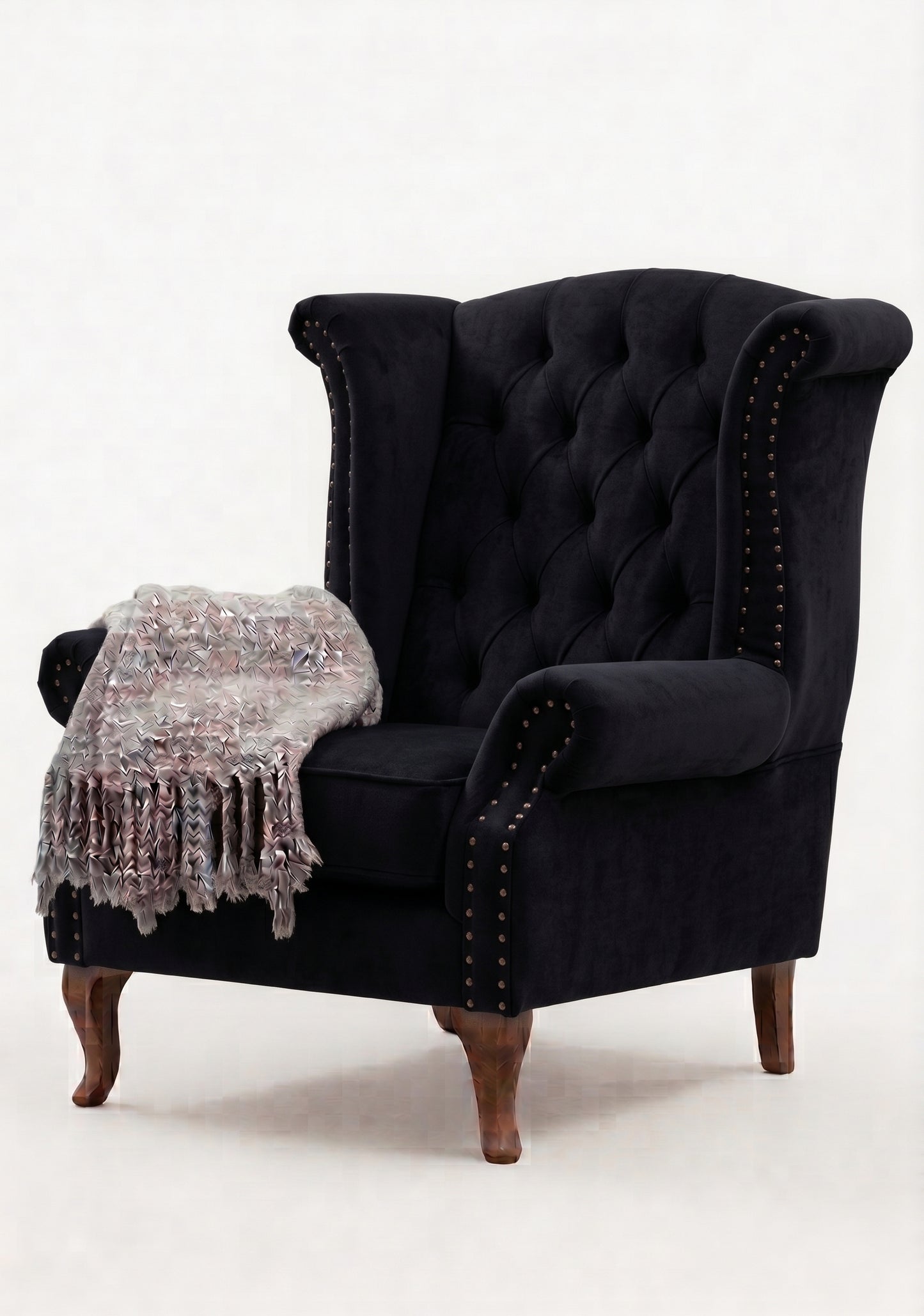 Sillón Elepant Berger de un cuerpo tapizado en pana antimanchas color black – Tienda de Banquitos