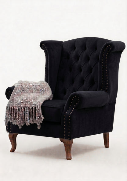 Sillón Elepant Berger de un cuerpo tapizado en pana antimanchas color black – Tienda de Banquitos
