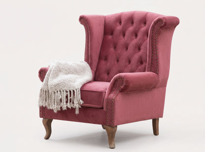 Sillón Elepant Berger de un cuerpo tapizado en pana antimanchas color rosa – Tienda de Banquitos