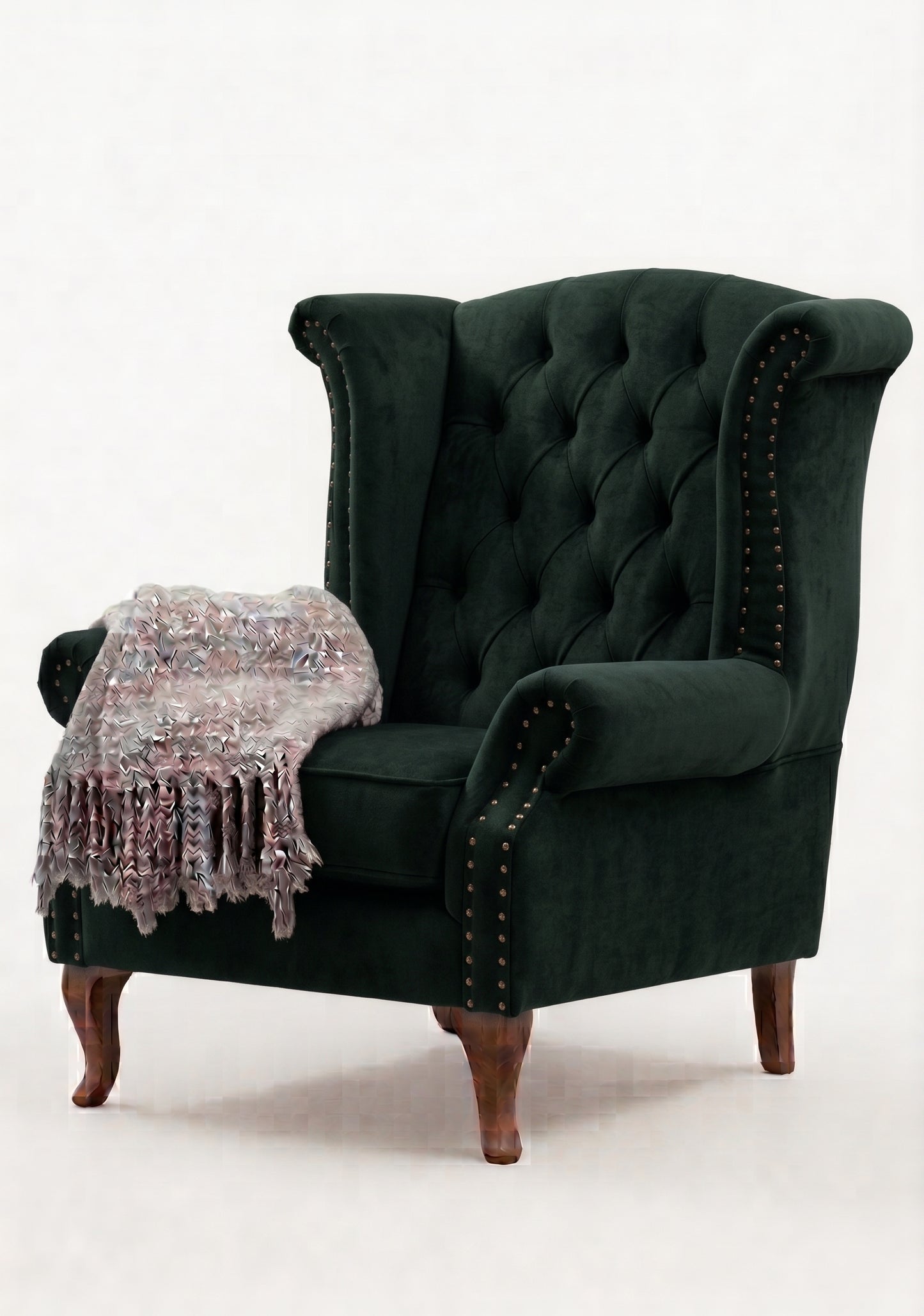 Sillón Elepant Berger de un cuerpo tapizado en pana antimanchas color verde inglés – Tienda de Banquitos