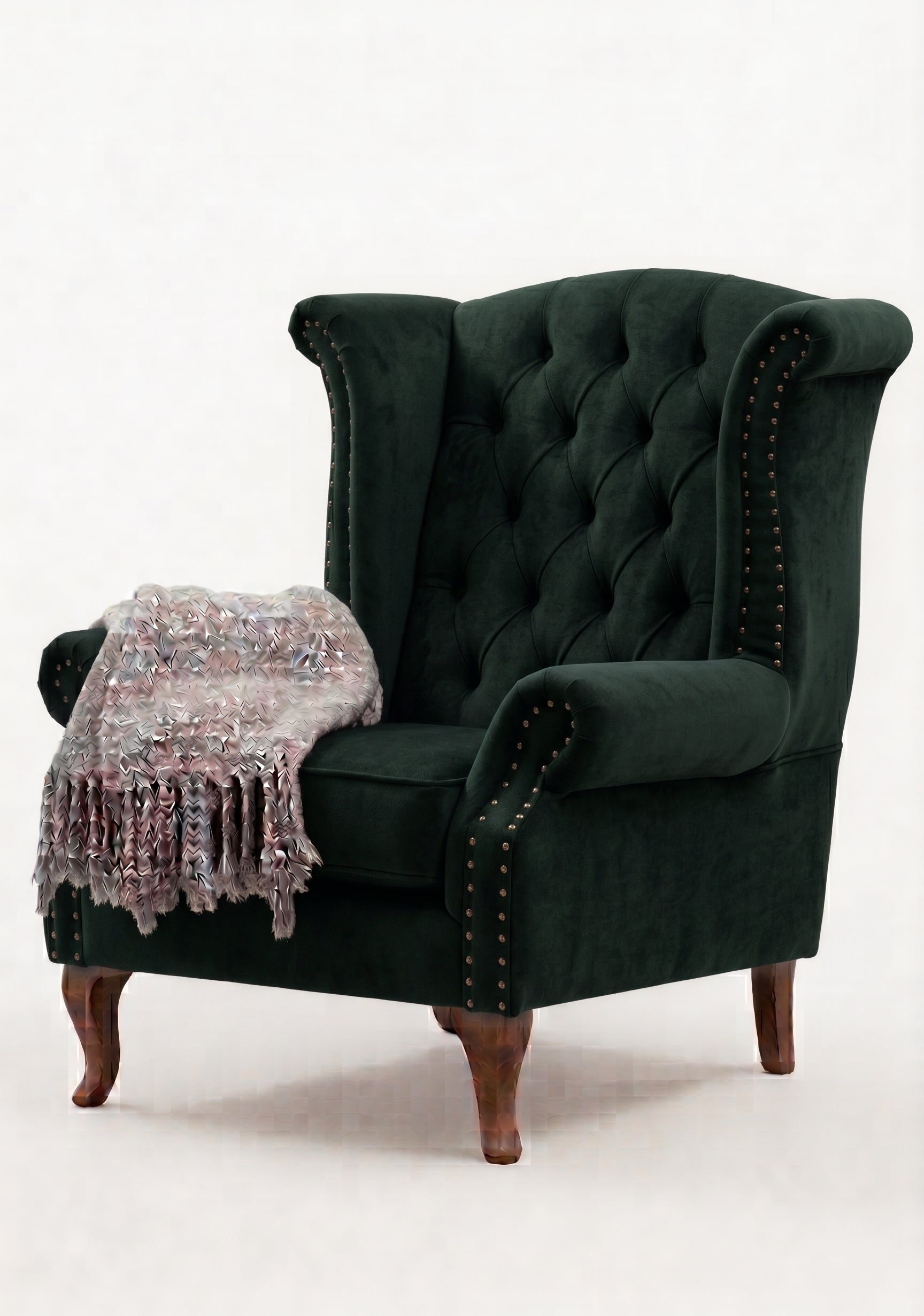 Sillón Elepant Berger de un cuerpo tapizado en pana antimanchas color verde inglés – Tienda de Banquitos