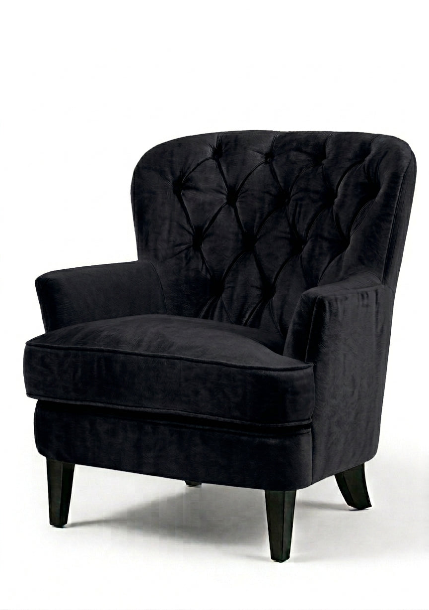 Sillón Esmeralda de un cuerpo en pana antimanchas color Black — Tienda de Banquitos