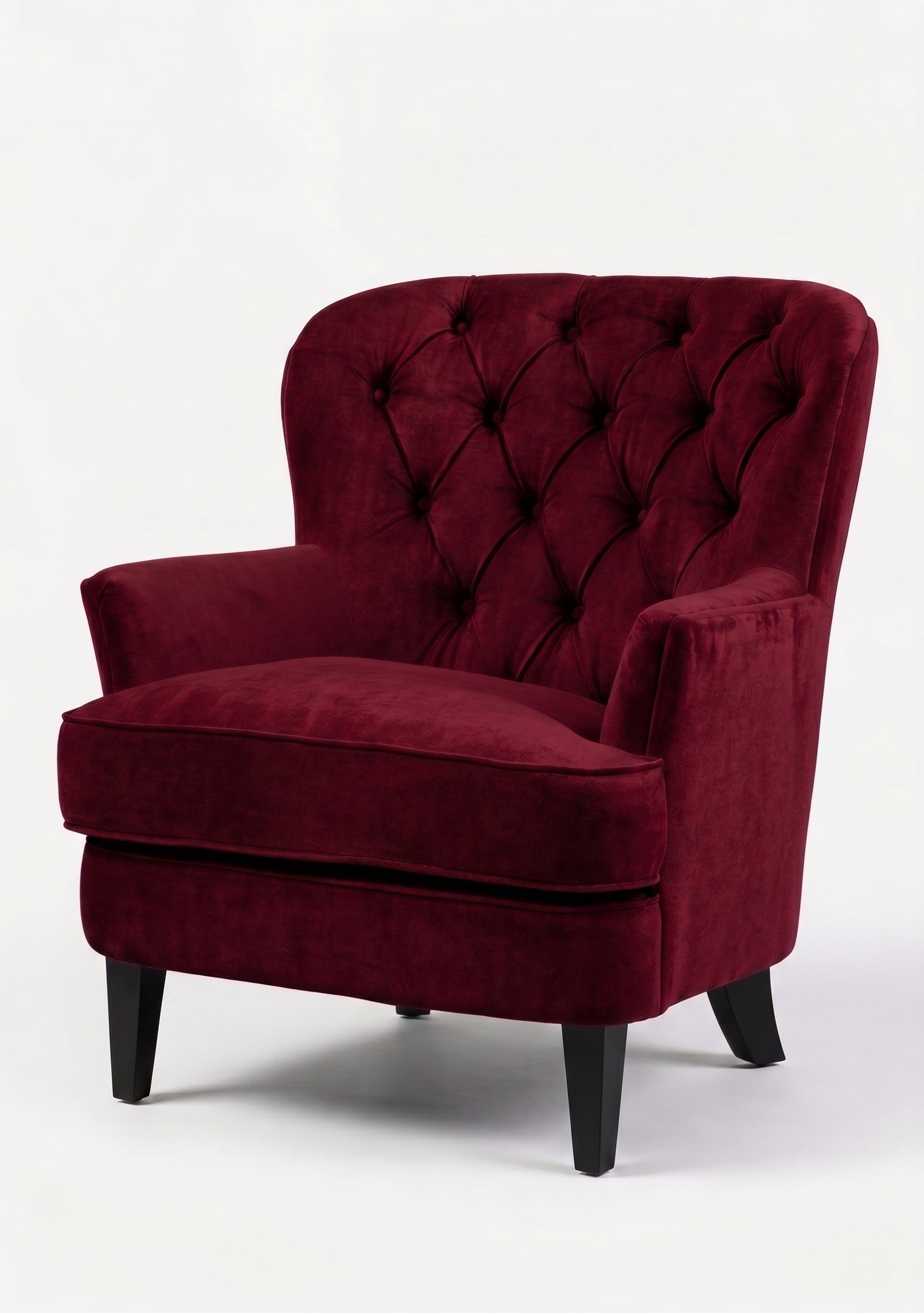 Sillón Esmeralda de un cuerpo en pana antimanchas color Bordo — Tienda de Banquitos