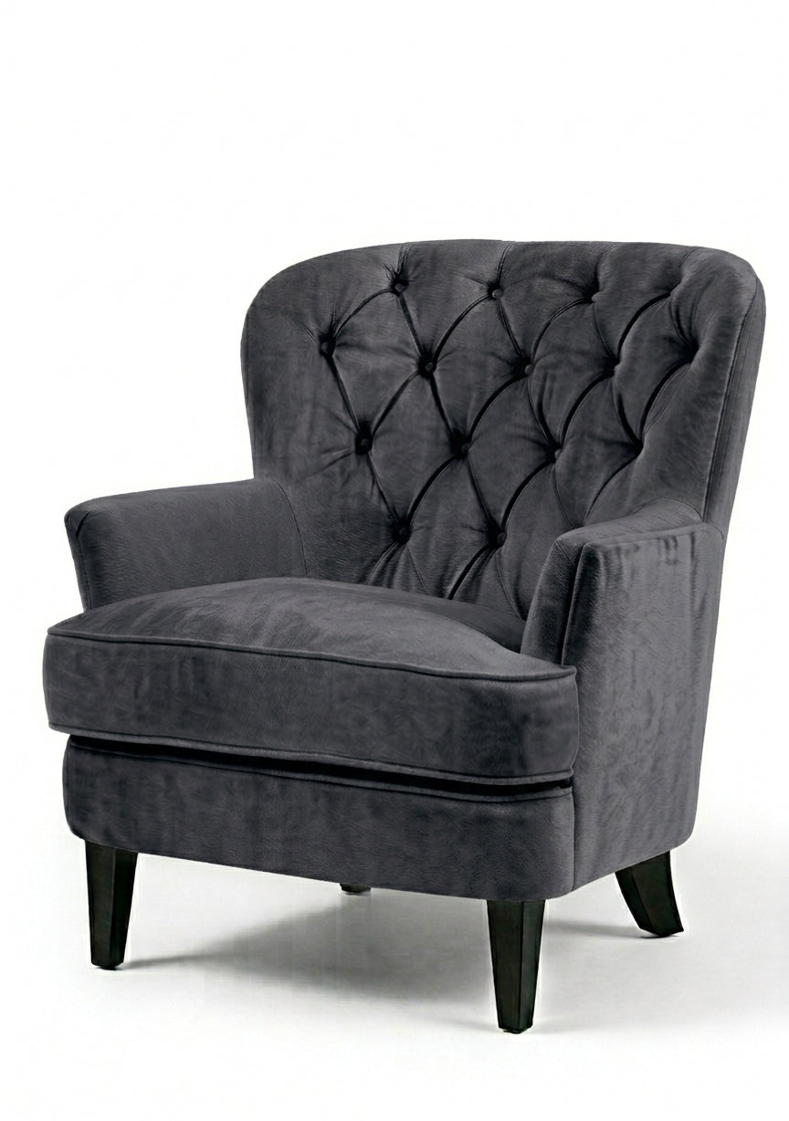 Sillón Esmeralda de un cuerpo en pana antimanchas color Onix — Tienda de Banquitos
