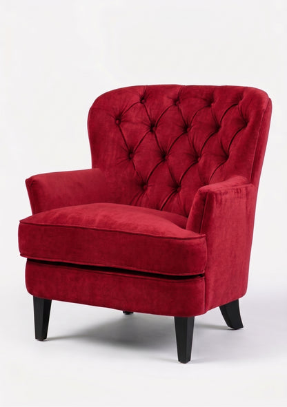Sillón Esmeralda de un cuerpo en pana antimanchas color Rojo — Tienda de Banquitos