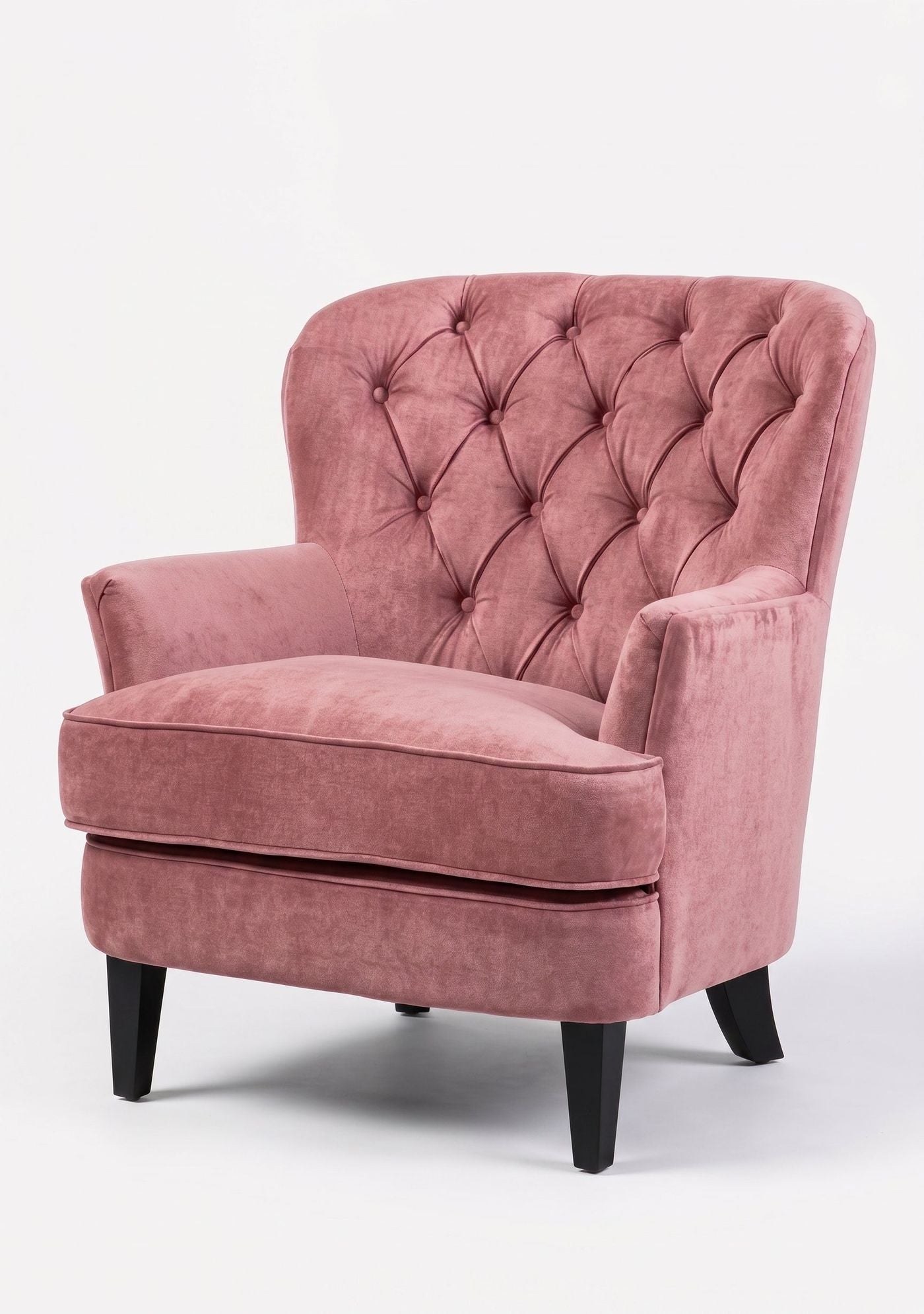 Sillón Esmeralda de un cuerpo en pana antimanchas color Rosa — Tienda de Banquitos