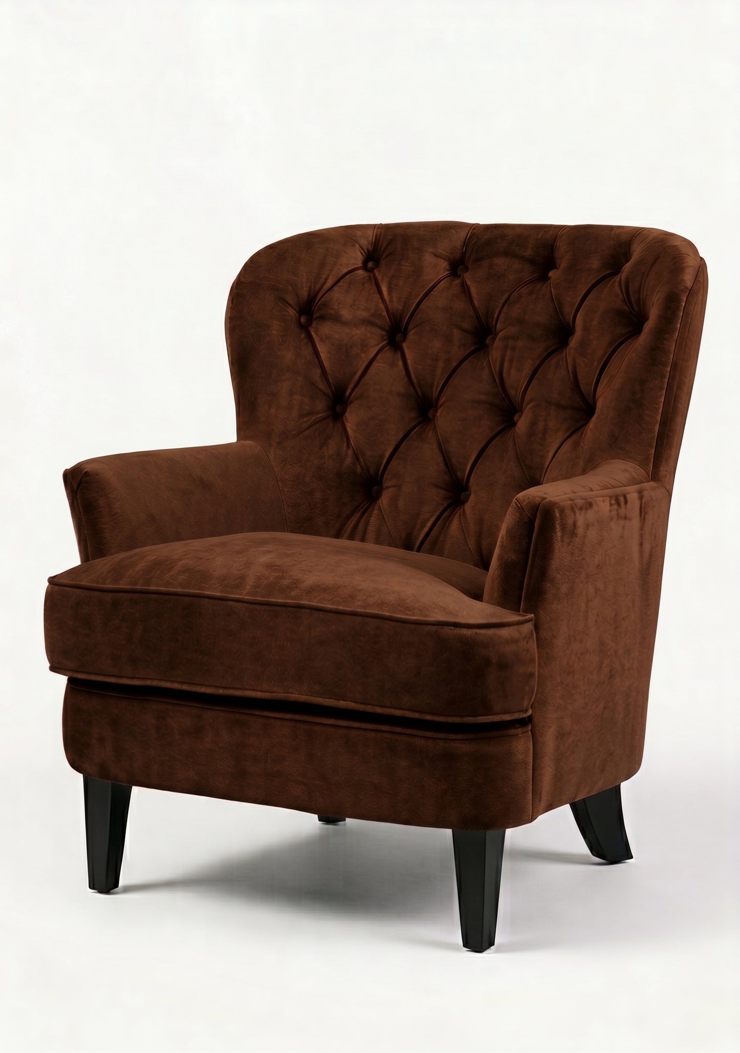 Sillón Esmeralda de un cuerpo en pana antimanchas color Suela — Tienda de Banquitos