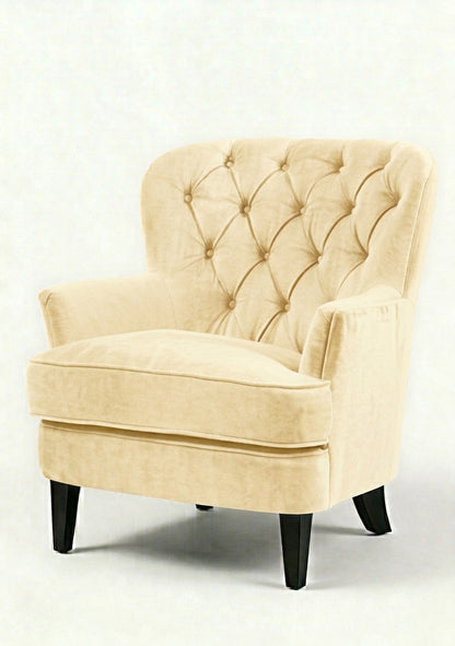 Sillón Esmeralda de un cuerpo en pana antimanchas color Vainilla — Tienda de Banquitos