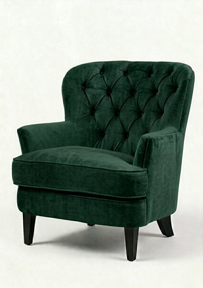Sillón Esmeralda de un cuerpo en pana antimanchas color Verde inglés — Tienda de Banquitos