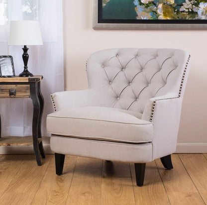 Sillón Esmeralda capitoné a medida de Tienda de Banquitos, detalle de tapizado y estructura de madera maciza