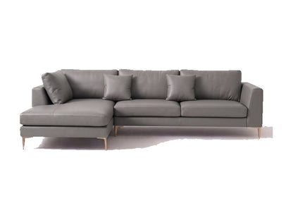 Sillón esquinero Bélgica tapizado en pana antimanchas color Onix, sofá en L con chaise longue