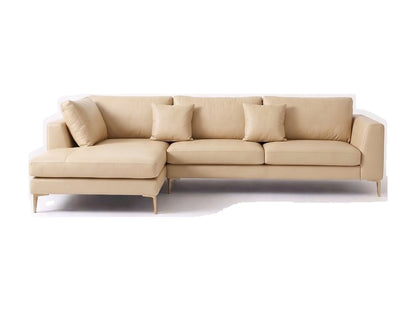 Sillón esquinero Bélgica tapizado en pana antimanchas color Vainilla, sofá en L con chaise longue
