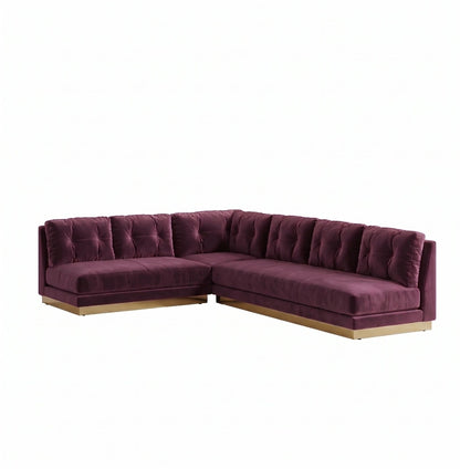 Sillón esquinero Cardiff tapizado en pana antimanchas color Obispo, sofá en L con chaise longue