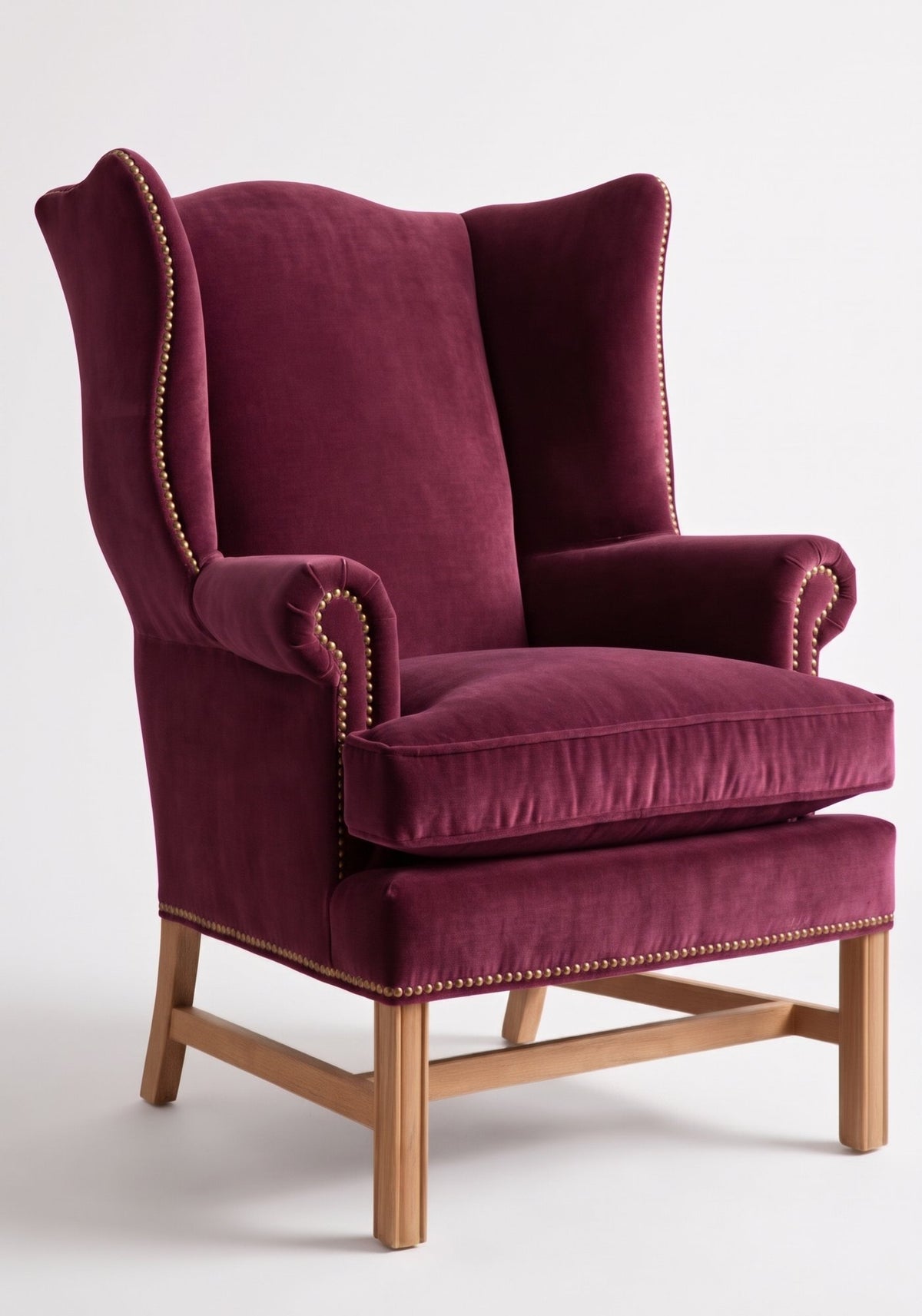 Sillón Flower de un cuerpo en pana antimanchas Obispo, bergère de respaldo alto