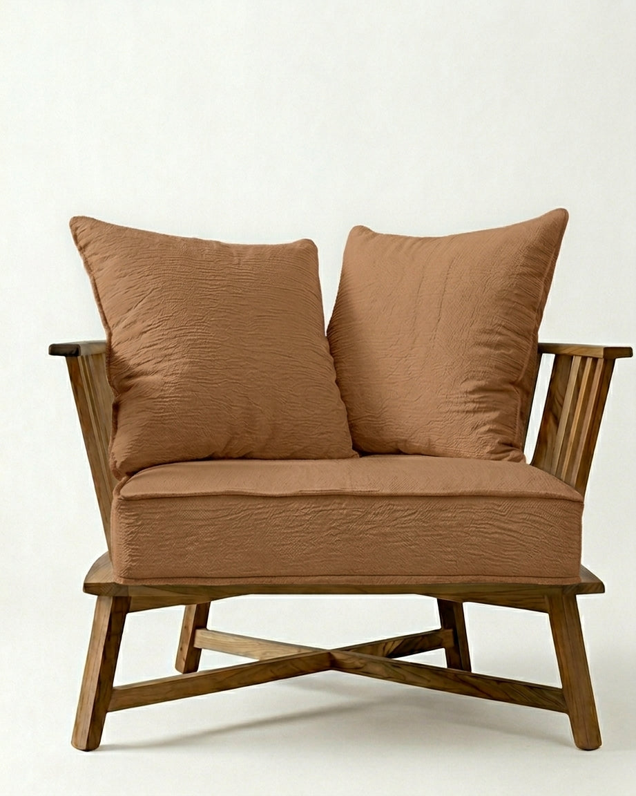 Sillón Gervasoni de un cuerpo tapizado en beige, Tienda de Banquitos