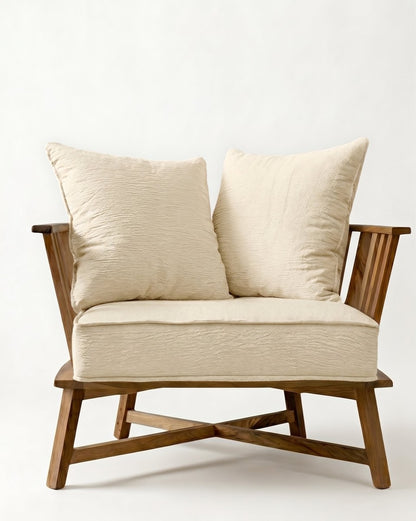 Sillón Gervasoni de un cuerpo tapizado en ivory, Tienda de Banquitos