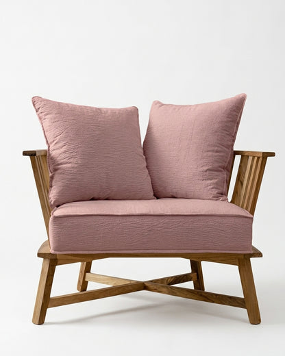 Sillón Gervasoni de un cuerpo tapizado en rosa, Tienda de Banquitos