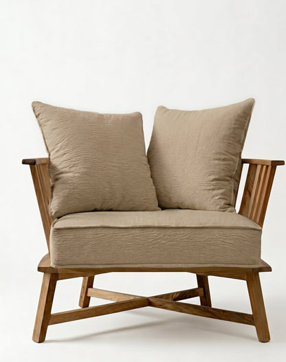 Sillón Gervasoni de un cuerpo tapizado en sand, Tienda de Banquitos