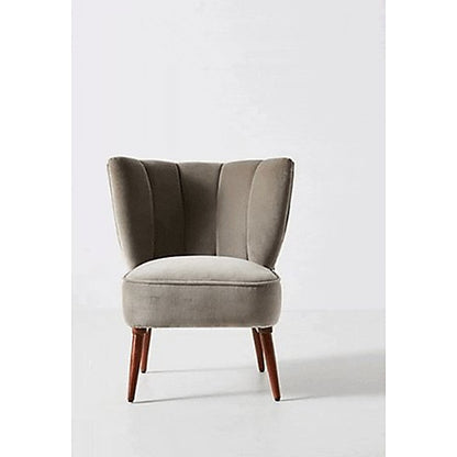 Sillón Matero Alpes gris topo de frente, sobre fondo blanco