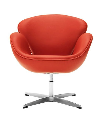 Sillón Swan rojo de Archivos Activos, vista de frente
