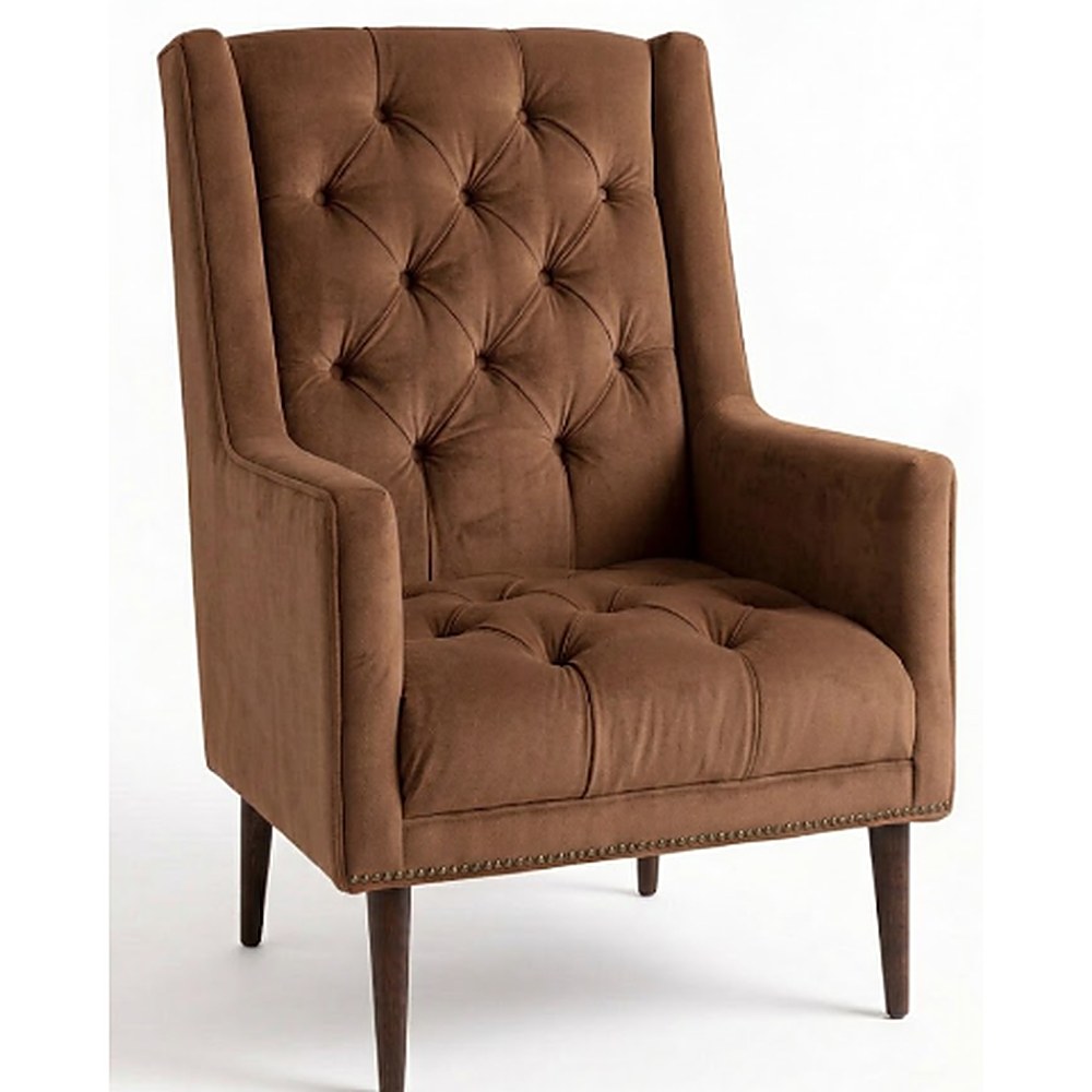 Sillón Velvet de un cuerpo en pana antimanchas Stone, capitoné de brazos rectos